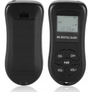 IP kamera Přenosné rádio černé barvy s LCD displejem a sluchátky