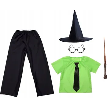 Karnevalový kostým KOSTÝM SLYTHERIN KOSTÝM DRACO MALFOY SET HOGWART HALLOWEEN 134-140 5 dílků