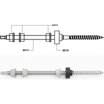 montážní sada pro solární panel Art. 908222 A2 M 12x400 SW 9 montovaný šroub kombinovaný s DIN 6923 + EPDM