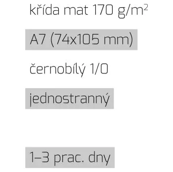 Leták A7 1/0 křída mat 170 g/m2 LT-A7-1/0-170-K Nižší cena pro více kusů!