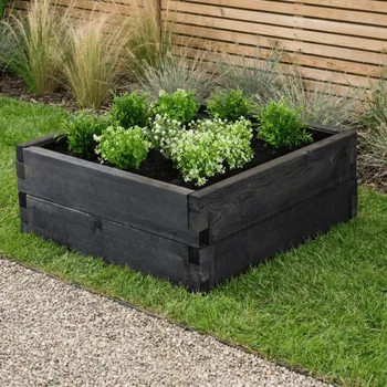 Vyvýšený záhon Vyvýšený záhon čtverec - výška 32cm Krok 2: Vyberte povrch: Černá, Krok 1: Vyberte velikost (délka x šířka): 600x600 - malý záhon na terasu, Krok 3: Vyberte nopovou fólii: Bez folie