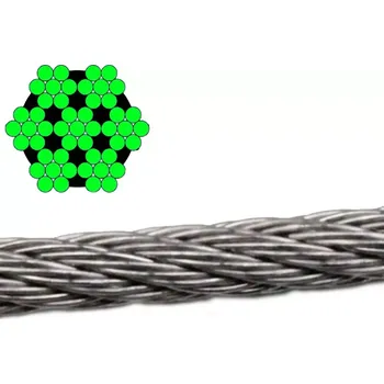 Lany Lano ocelové DIN 3055 (6x7+IWRC) 4mm Zn - 100m/balení