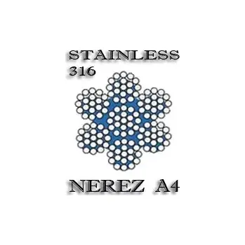 Lany Lano z nerezové oceli A4 DIN 3060 (7x19) 5mm - 100m/balení