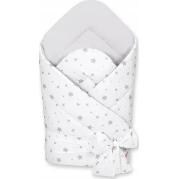 Zavinovačka OBOUSTRANNÁ ZAVINOVAČKA PRO MIMINKA MĚKKÁ SE ZAVAZOVÁNÍM – MINI HVĚZDIČKY ŠEDÁ