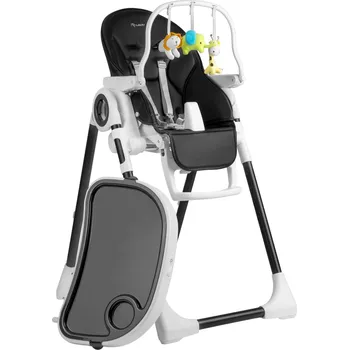 Nukido 700502-7250 Jídelní židlička Belo se stolkem + hrazdička s hračkami, černá