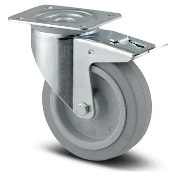 Pojezdové kolečko TENTE KOLEČKA Kolečko pro transportní zařízení 100mm, s brzdou, plotýnka, 3477UFR100P62 šedé