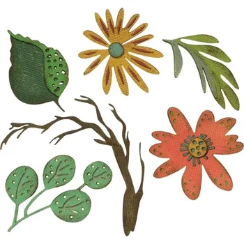 Kancelářská technika Sizzix 664158 Řezací šablona Lesní květiny 6 ks