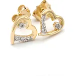 Zlaté náušnice srdíčka se zirkony