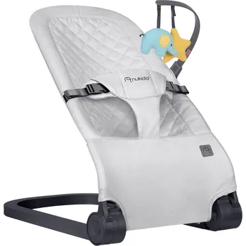 Houpací kůň Nukido NK-52 houpací křeslo s hračkami, světle šedé