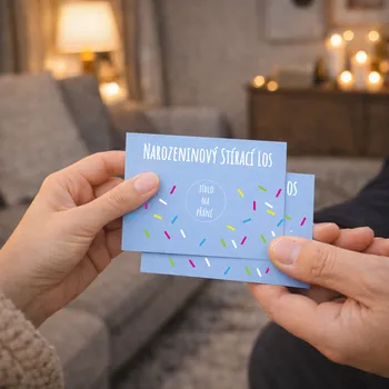 Party dekorace Narozeninové stírací losy MODRÉ ( 10Ks) Varianta: Bez vlastního textu