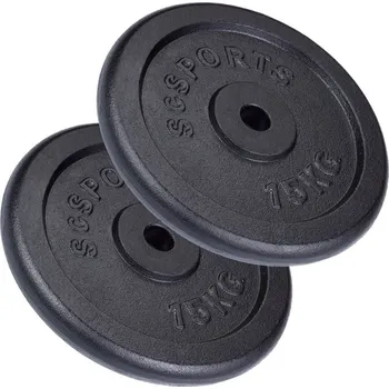 ScSPORTS Sada litinových kotoučů 30 kg, 2x15 kg