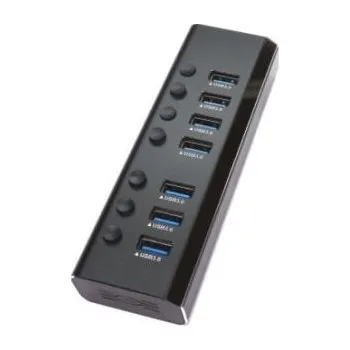 USB hub Rozbočovač USB NLUSB3-7AL, standard: USB 3.0 USB, počet portů USB: 7, typ USB: USB A NewLink