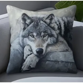 Polštář Povlak na polštář s vlkem