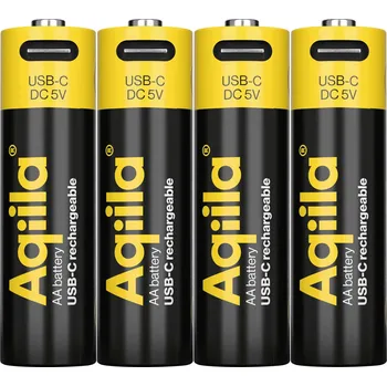 Článková baterie Aqiila AA USB-C® akumulátor, Li-Ion, 2000 mAh, 1.5 V, 4 ks
