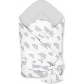 Zavinovačka OBOUSTRANNÁ ZAVINOVAČKA PRO MIMINKA MĚKKÁ SE ZAVAZOVÁNÍM - OBLÁČKY ŠEDÉ