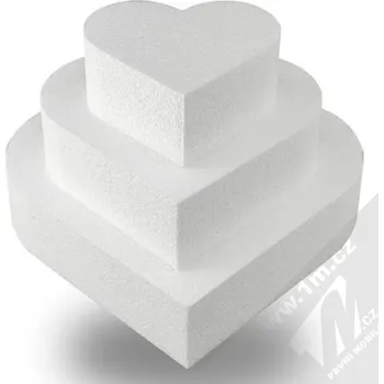 1Mcz srdce k aranžování z polystyrenu 20/15/10cm bílá sada 3ks