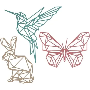 Kancelářská technika Sizzix 664157 Řezací šablona Králík/Kolibřík/Motýl 3 ks