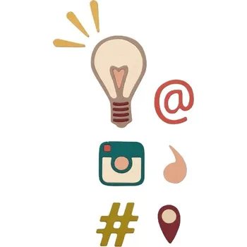 Kancelářská technika Sizzix 661721 Řezací šablona Online/Internetové ikony 7 ks