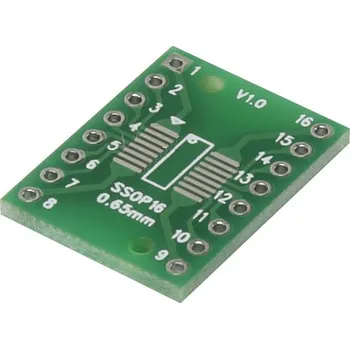 TRU COMPONENTS SSOP16-L experimentální deska epoxid (d x š) 18 mm x 15.6 mm 35 µm Rastr (rozteč) 2.54 mm Množství 1 ks