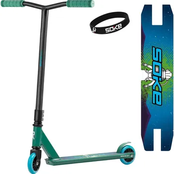 Koloběžka SOKE 1542 GO! freestylová koloběžka zeleno-modrá