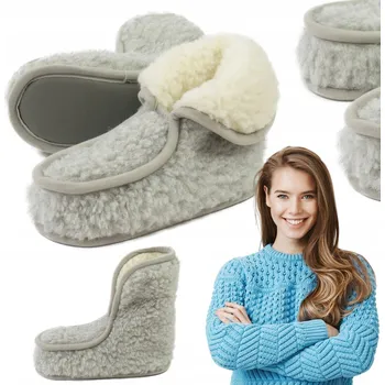 Pracovní obuv Vlněné bačkory Merino Granny světle šedé vel 37-38 Rehabilitační výrobky