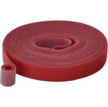 Zip TRU COMPONENTS T24CA062 pásek se suchým zipem, ke spojování, háčková a flaušová část, (d x š) 5 m x 15 mm, červená, 5 m