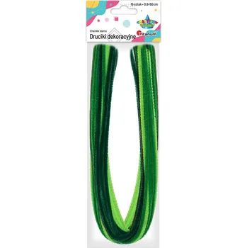 Titanum Chlupaté drátky, barva ZELENÝ MIX, průměr 0,6cm, 50cm, 15ks/bal.