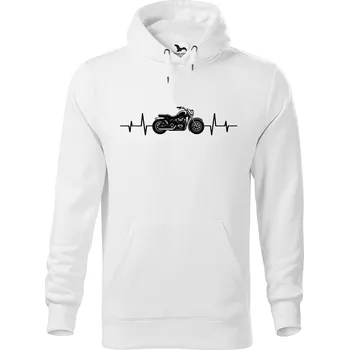 Pánská mikina DOBRÝ TRIKO Pánská mikina s potiskem Moto tep Velikost pánské mikiny: L, Barva: Bílá