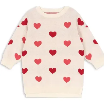 Dámské šaty Dětské bavlněné šaty Konges Sløjd LAPIS KNIT DRESS GOTS KS103854.9BYA béžová 01X, vel. 80