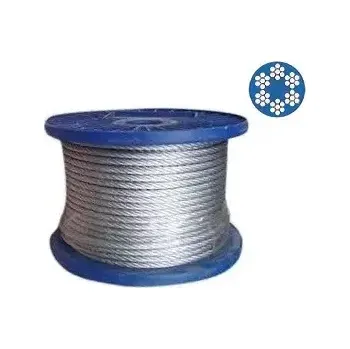 Železářství Lano ocelové DIN 3055 (6x7+FC) 5/6mm PVC - 100m/balení