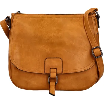 Trendy dámská koženková crossbody kabelka Gergana, žlutá