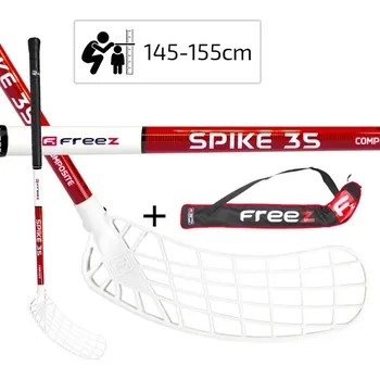Florbalová hůl startovací set florbalky a vaku FREEZ SPIKE červená 35 MB - 80cm levá