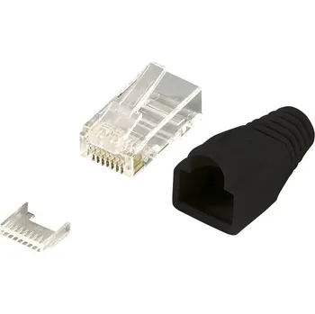 Síťový konektor LogiLink MP0024 Konektor RJ45 CAT 6, nestíněný MP0024 zástrčka, rovná počet pólů: 8P8C černá 100 ks