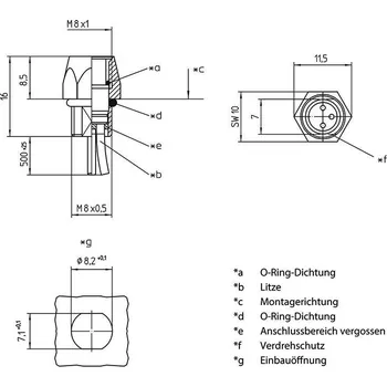 Lutronic 0820 04 T8CW 0,5m vestavný zástrčkový konektor pro senzory - aktory, 1223, piny: 4, 0.50 m, 1 ks