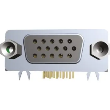 Elektrický konektor Konektor PCB D-Sub, řada: 618, počet kontaktů: 15, orientace těla: Pravý úhel, Průchozí otvor, rozteč: 2.54 mm, 5.08