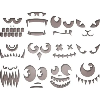 Kancelářská technika Sizzix 663090 Řezací šablona Strašidelné tváře 12 ks