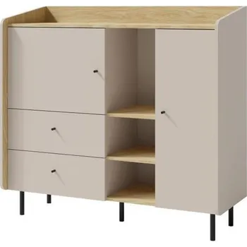 Komoda AE8 2S 2D komoda Alessio, pískově béžová - dub olejovaný, 125 x 115 x 42 cm&nbsp;