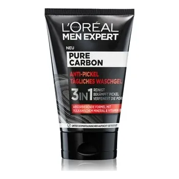 Make-up L'Oréal Men Expert Pure Carbon proti pupínkům denní čisticí gel pro mladou mužskou pleť Čistící gel