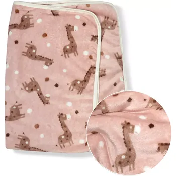 Dětská deka ESITO | Dětská deka jednoduchá Žirafína - pudrová / 75 x 100 cm
