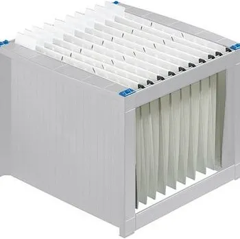 Kartotéka Helit box se závěsnými složkami the rack H6110084 světle šedá, modrá 1 ks
