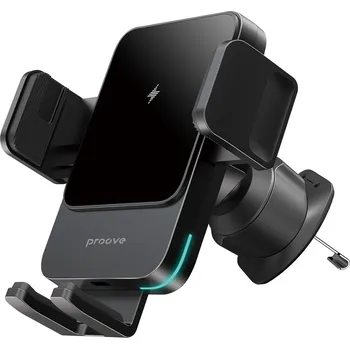 Proove - držák do auta s bezdrátovým nabíjením Sonic (WHSN15002001) - do mřížky ventilace, bezpečné uchycení, 15W, LED, univerzální - šedá
