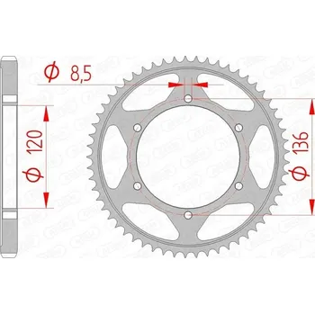 Nářadí na motocykly Řetězové kolo AFAM 12313-55