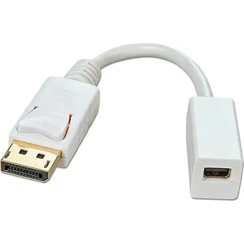 Audio kabel LINDY 41060 DisplayPort / Mini-DisplayPort kabelový adaptér [1x zástrčka DisplayPort - 1x mini DisplaPort zásuvka] bílá 15.00 cm