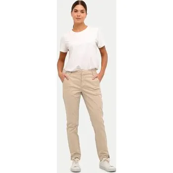 Kaffe Kalhoty z materiálu Mette 10506121 Béžová Regular Fit 34