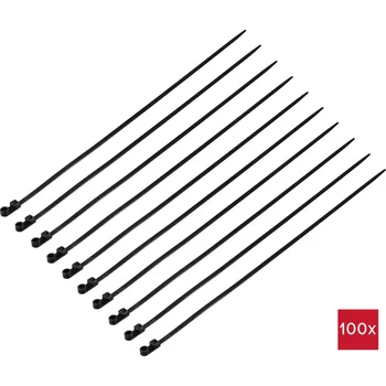 Stahovací páska TRU COMPONENTS TC-12814172, stahovací pásky, 4.8 mm, 370 mm, černá, se šroubovacím soklem, Stabilní vůči UV záření, 100 ks