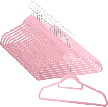 Organizér oblečení Massido MS-859 Velurová ramínka na oblečení 20 ks, růžová