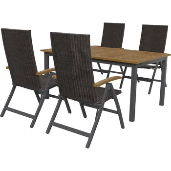 Zahradní nábytek LIVARNO home Sada hliníkového zahradního nábytku s křesly Valencia, 5dílná, hnědá