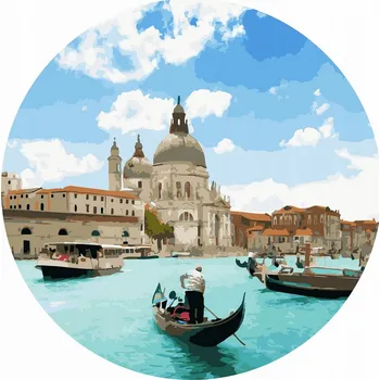 Obraz Malování podle čísel 40x40 na kulatém rámu Twoje Hobby