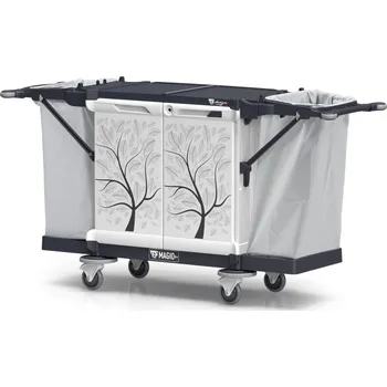 Koš na prádlo TTS Italy Vozík na čisté a špinavé prádlo Magic Art 22S Barva: kapok, Vybavení: 1ks police