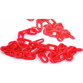 Řetěz Řetěz plastový 6mm červený - 30m/balení